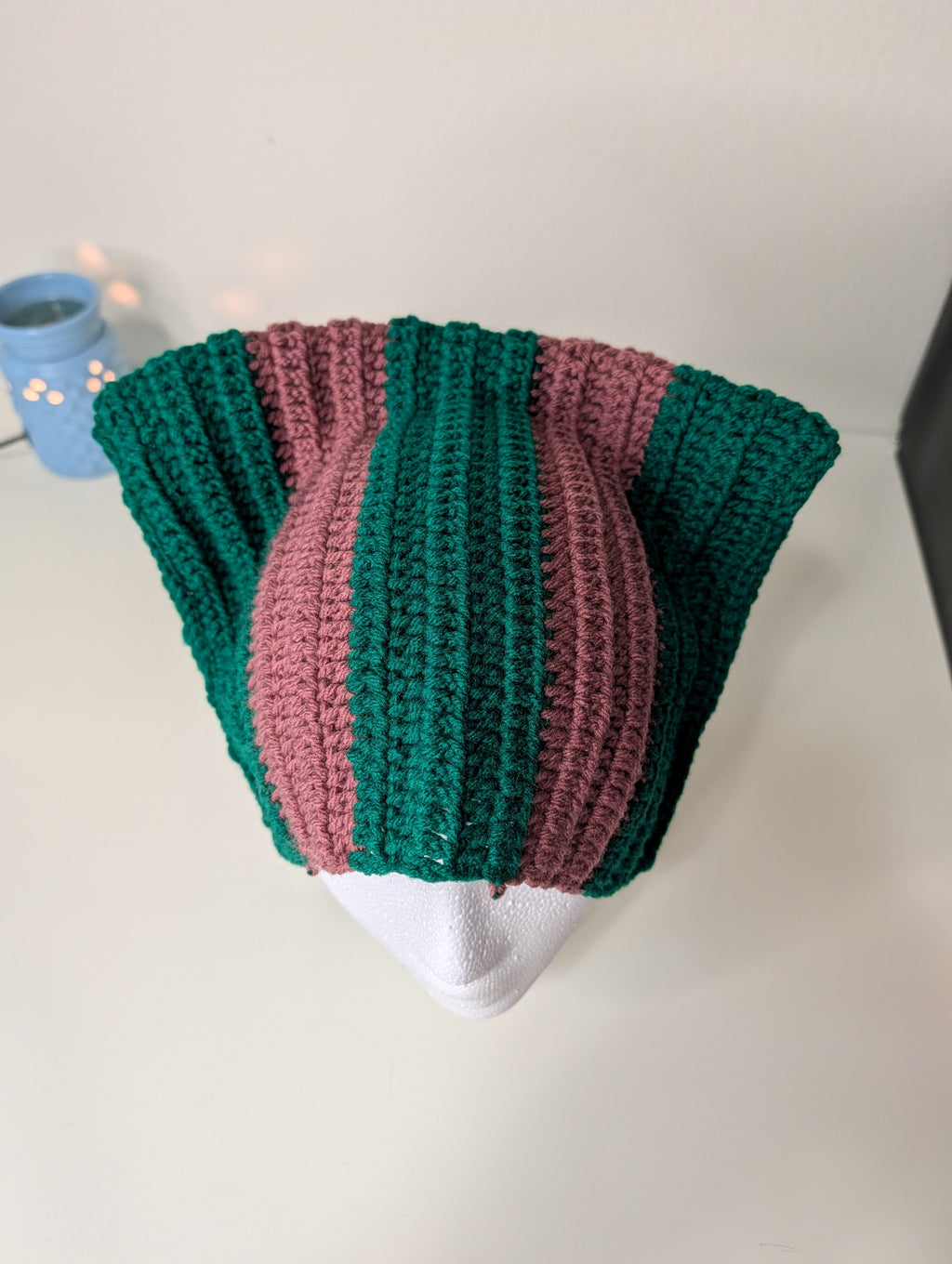 Acrylic Cat Beanie-- Striped