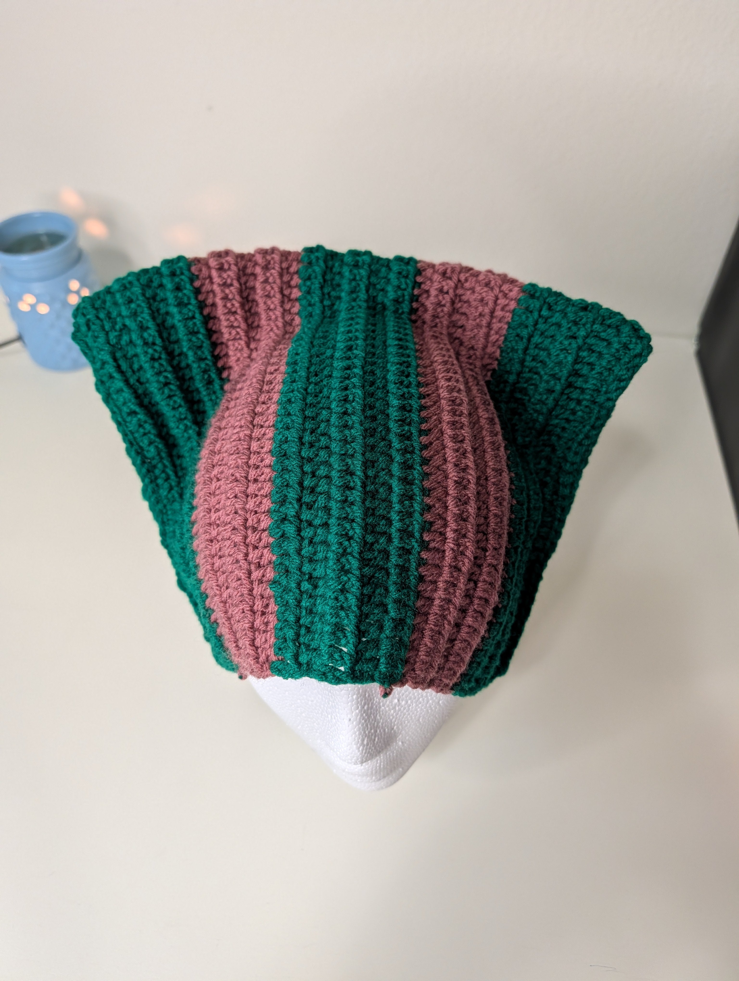 Acrylic Cat Beanie-- Striped