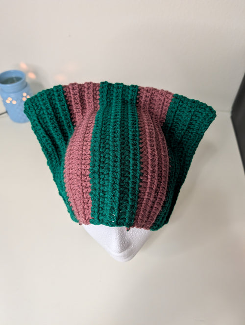 Acrylic Cat Beanie-- Striped
